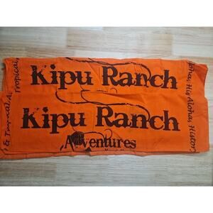 TWO Kipu Ranch Adventures Bandana Kauai Hawaii Orange Scarf Island Tiki